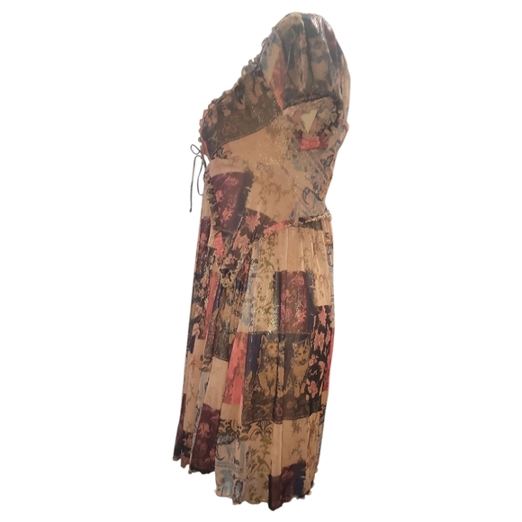 UO Urban Outfitters Sammy sparkle Bohemian Patchwork mini Dress xs - Picture 6 of 7
